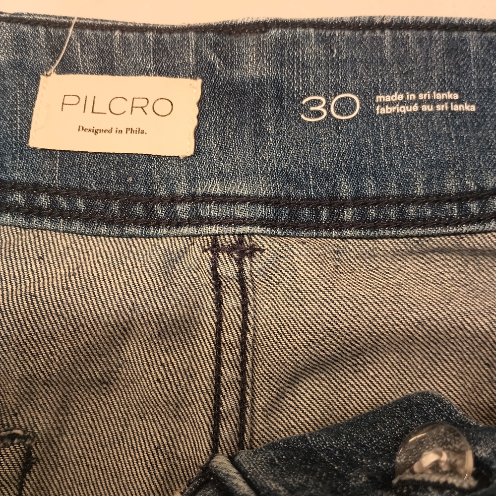 Pilcro Wide Leg Flared Jeans in Medium Blue Wash Size 30 - Picture 6 of 10